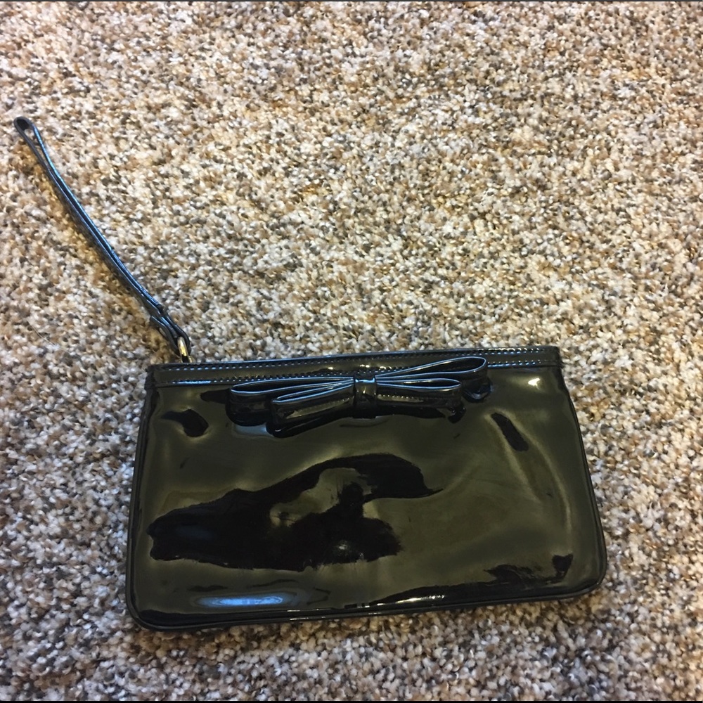 Kate Spade Black Bow Patent Leather Clutch